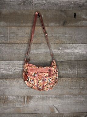 Kipling pink Floral printed Crossbody Shoulder Bag